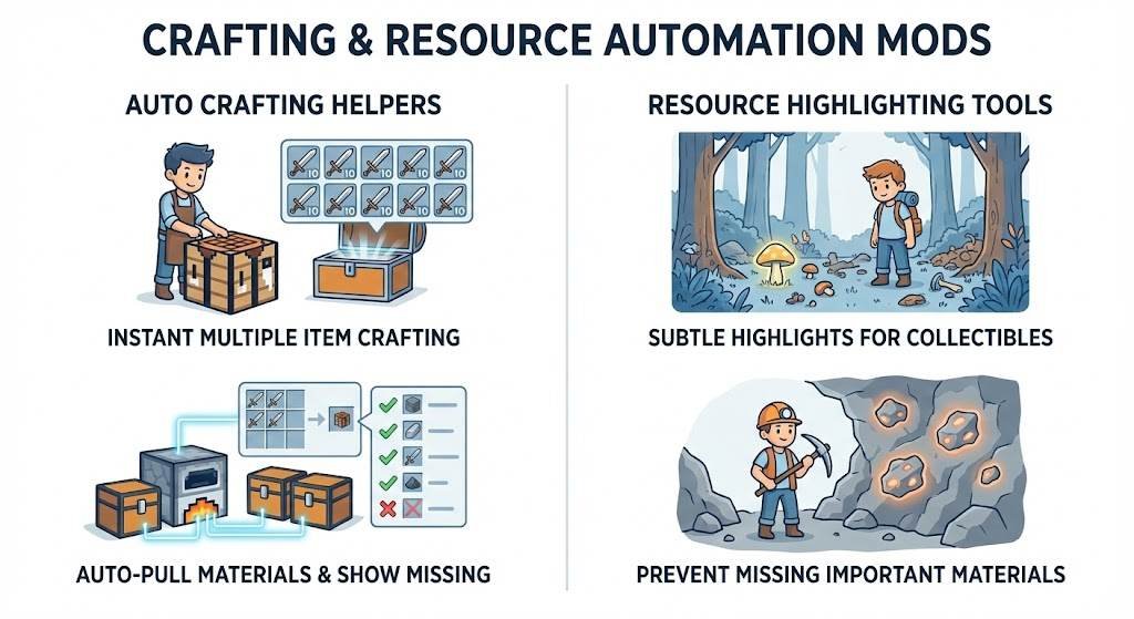 Crafting and Resource Automation Mods