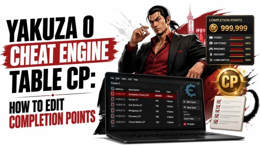 Yakuza 0 Cheat Engine Table CP: How to Edit Completion Points