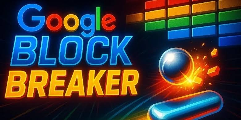 Google Block Breaker on mobile browser with touch controls