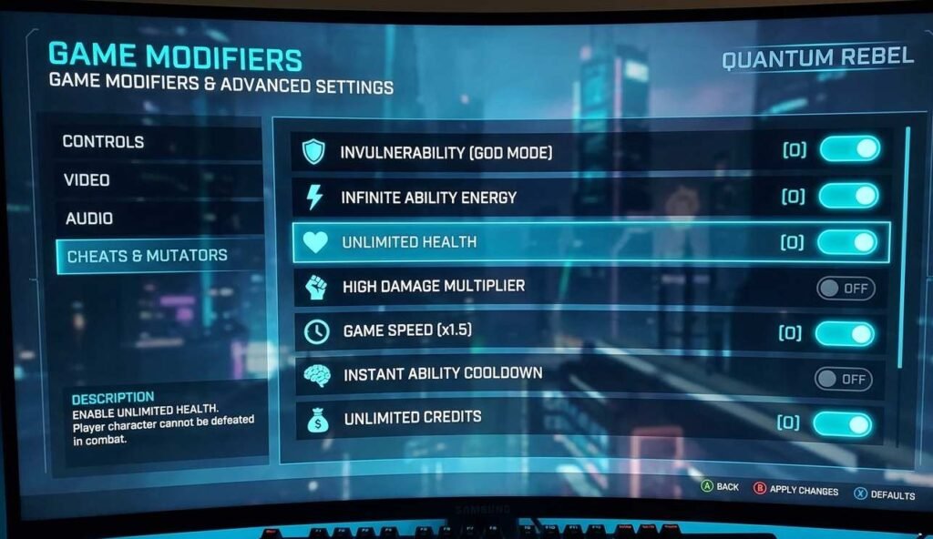 Star Wars Jedi Survivor trainer interface showing god mode and infinite force cheat toggles